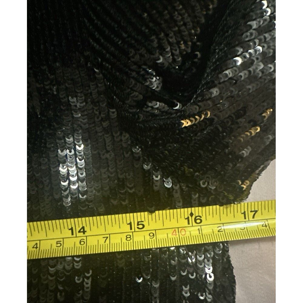 EXPRESS Black Sequin Open Face Boyfriend Tuxedo Blazer Size Small Party Shine - Picture 13 of 14